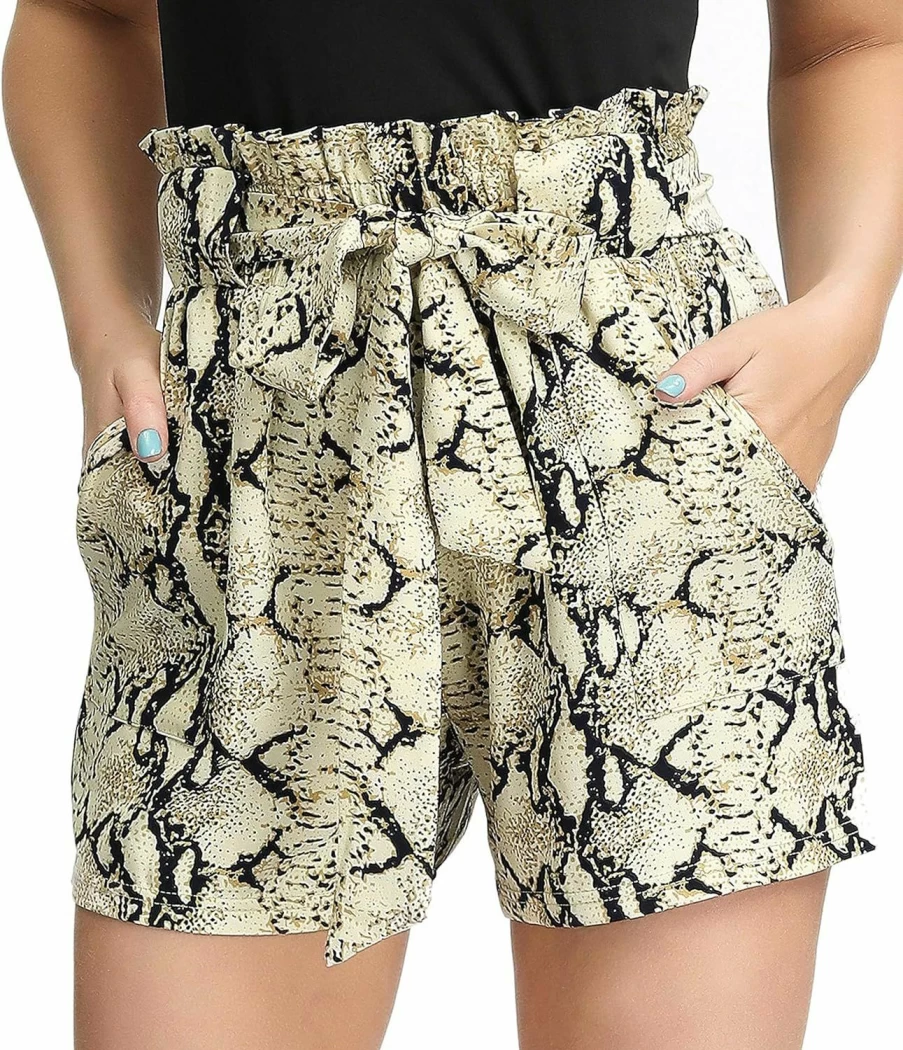 GRACE KARIN Women's Summer Casual Shorts with Bowknot Tie Waist & Pockets - Comfortable High-Waisted Stretch Shorts for Women