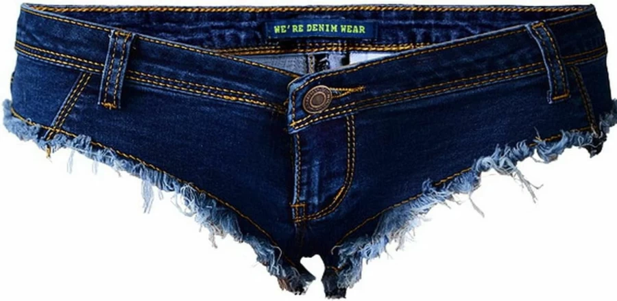 Faringoto Women's Low Rise Stretch Denim Briefs - Sexy Bra Chain Hot Pants for Party & Night Out