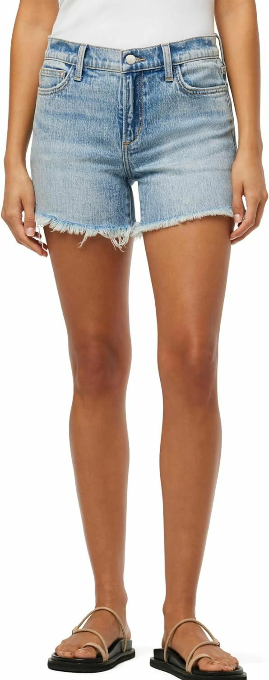 Joe's Jeans Women's The Ozzie High-Rise Denim Shorts - Classic Fit Distressed Blue