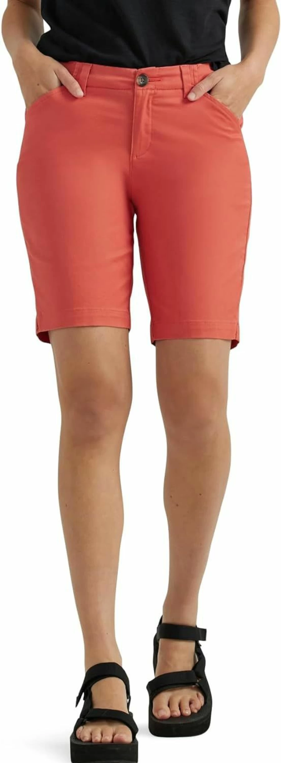 Lee Women's Classic 9-Inch Bermuda Shorts - Comfort Stretch Chino Shorts for Women