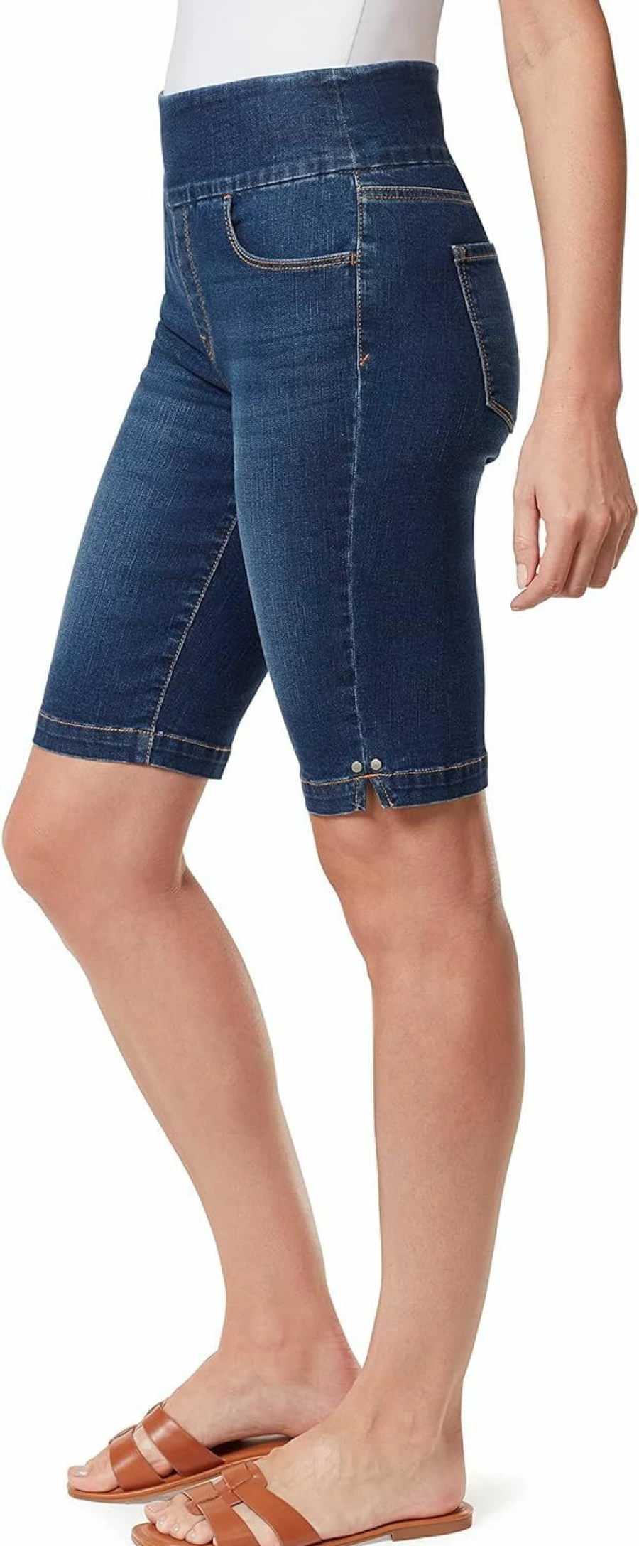 Gloria Vanderbilt Women's Amanda High-Waisted Pull-On Bermuda Shorts with Pockets