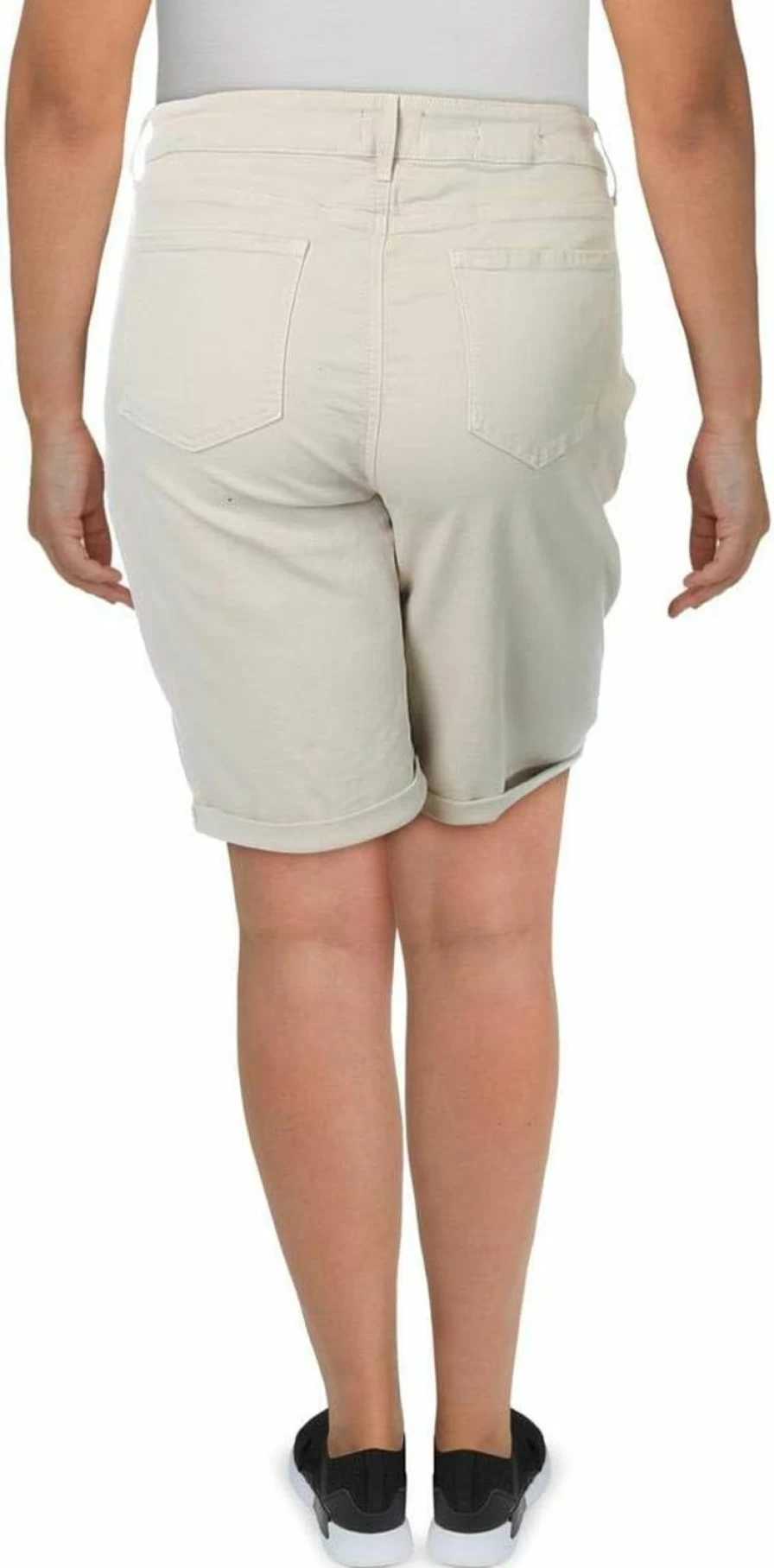 NYDJ Women's Briella High-Waisted Slimming Denim Shorts with Roll Cuff - Long Fit Stretch Jeans Shorts for Women