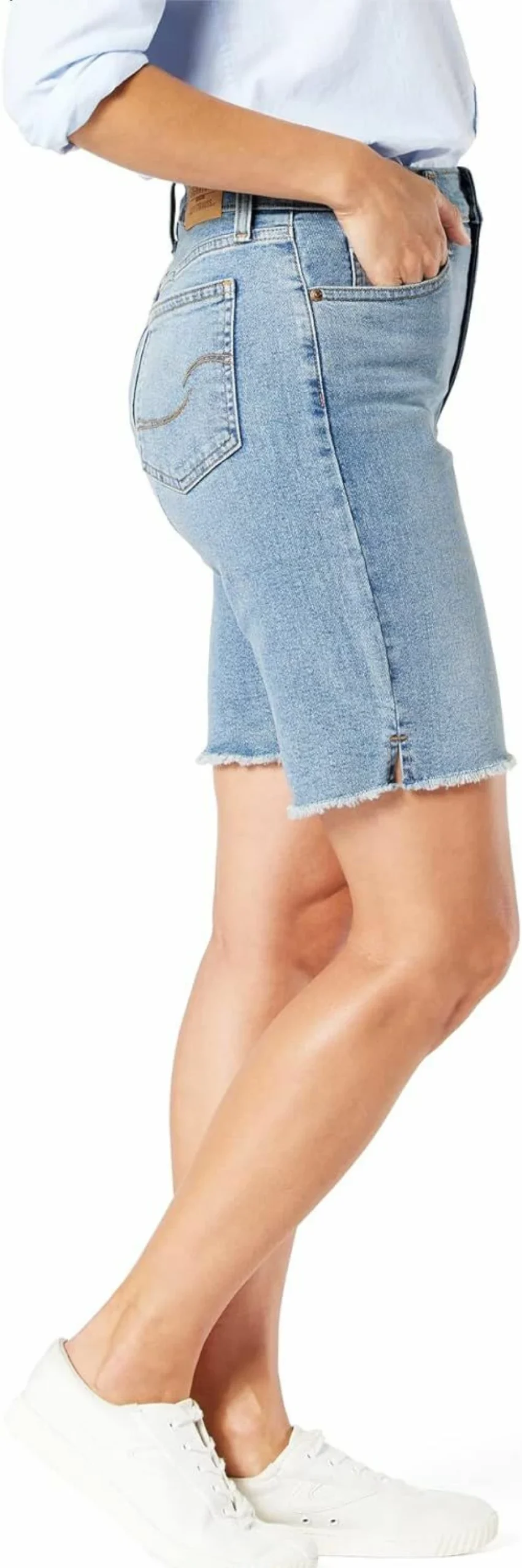 Signature by Levi Strauss & Co. Gold Label Women's High Rise Bermuda Shorts 9" Inch - Plus Size Heritage Denim Shorts