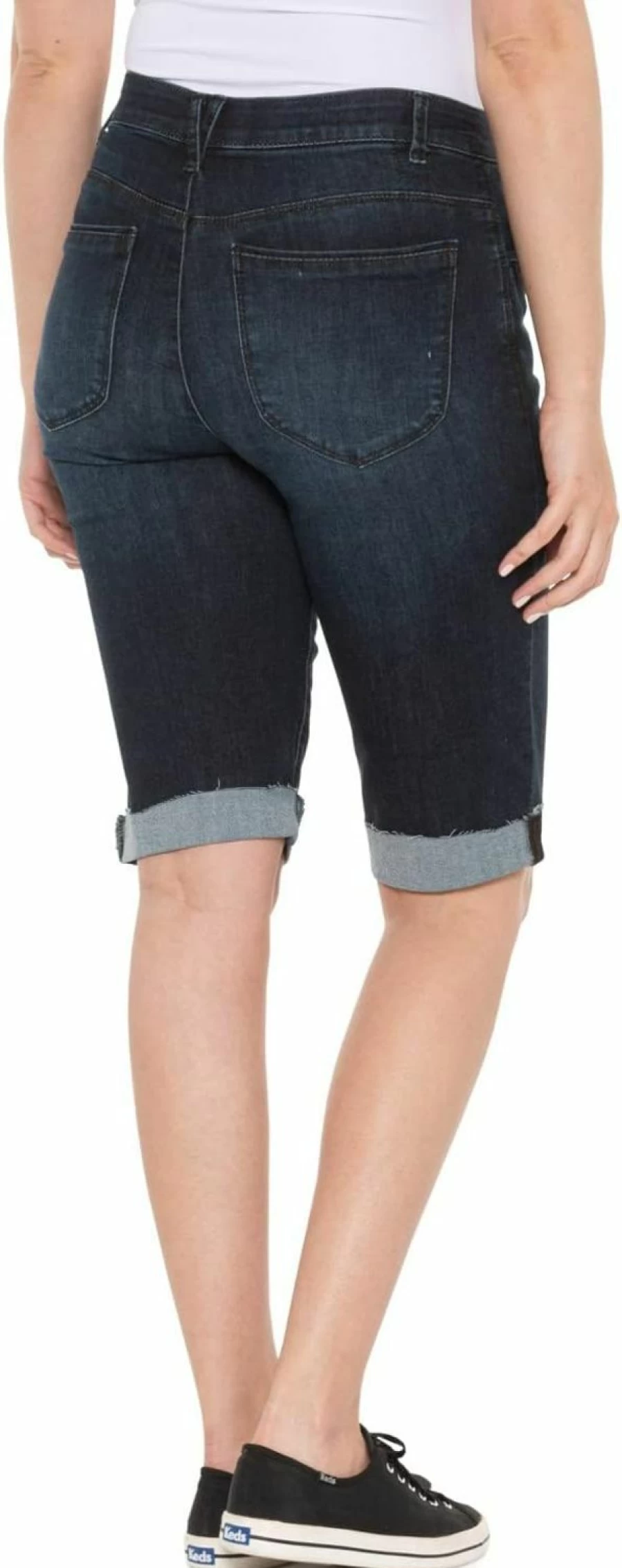 Democracy Women's High-Waisted Bermuda Shorts 13" Ab Solution Comfort Fit Casual Summer Shorts