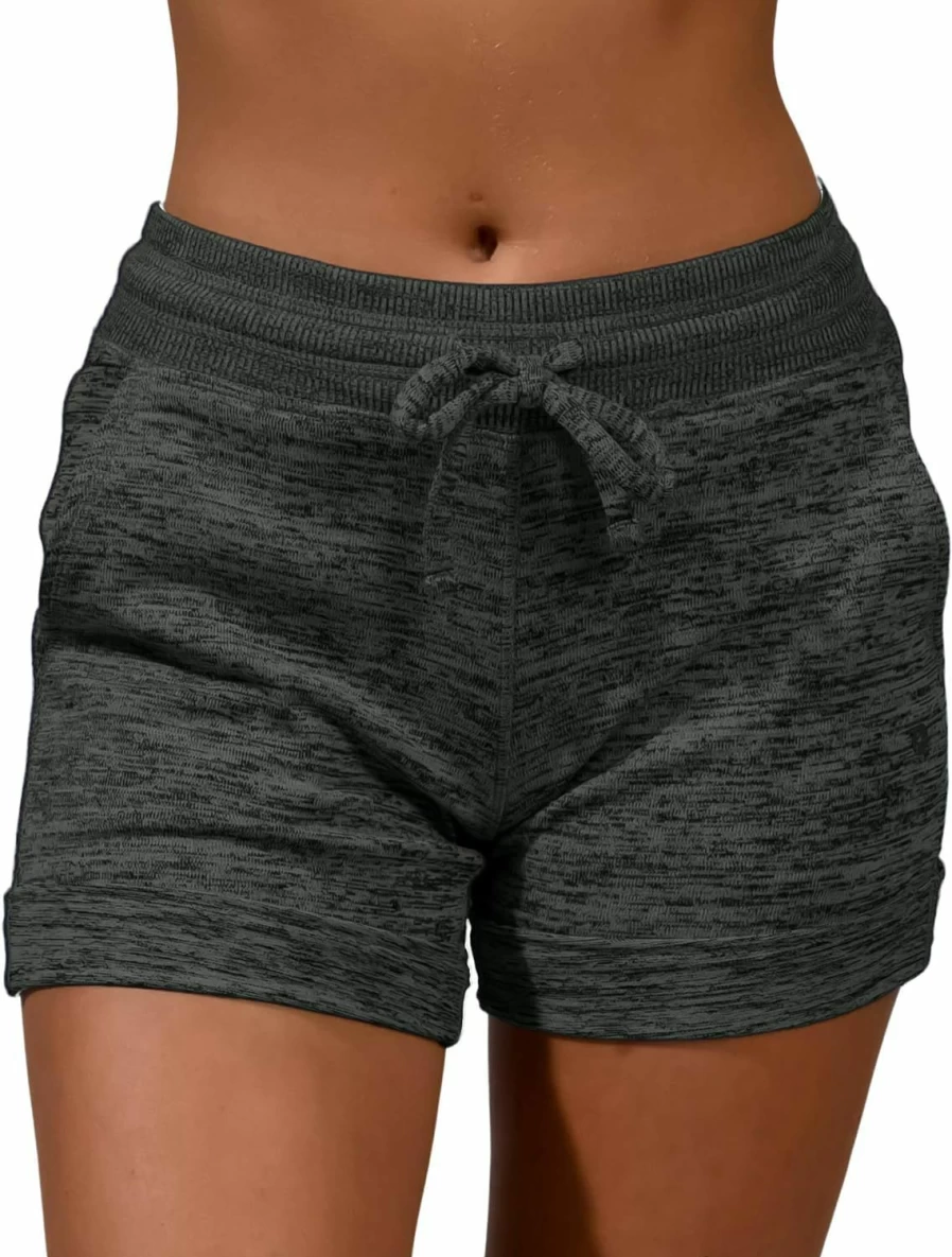 90 Degree By Reflex Women's Soft Active Lounge Shorts with Pockets & Drawstring - Comfortable Stretchy Workout Yoga Shorts