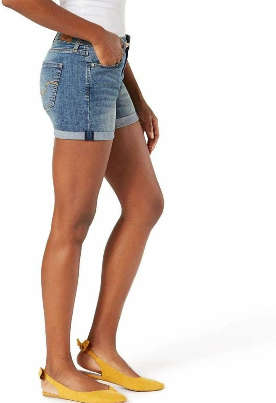 Signature by Levi Strauss & Co. Gold Label Women's Mid-Rise Shorts - Plus Size Denim Shorts for Women