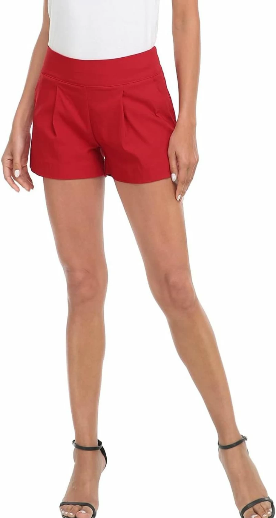 HDE Women's High Waisted Summer Shorts 3" Inseam Elastic Dressy Casual Shorts