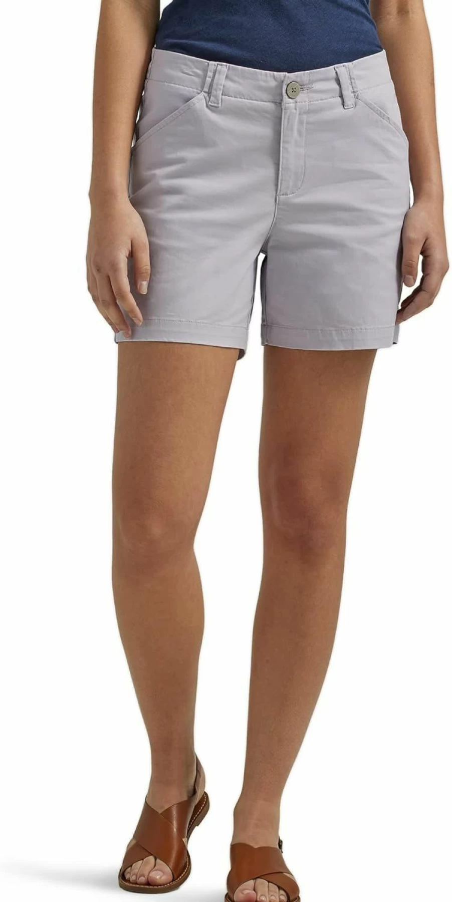Lee Women's Classic 5-Inch Chino Shorts | Comfort Fit Stretch Twill Casual Summer Shorts
