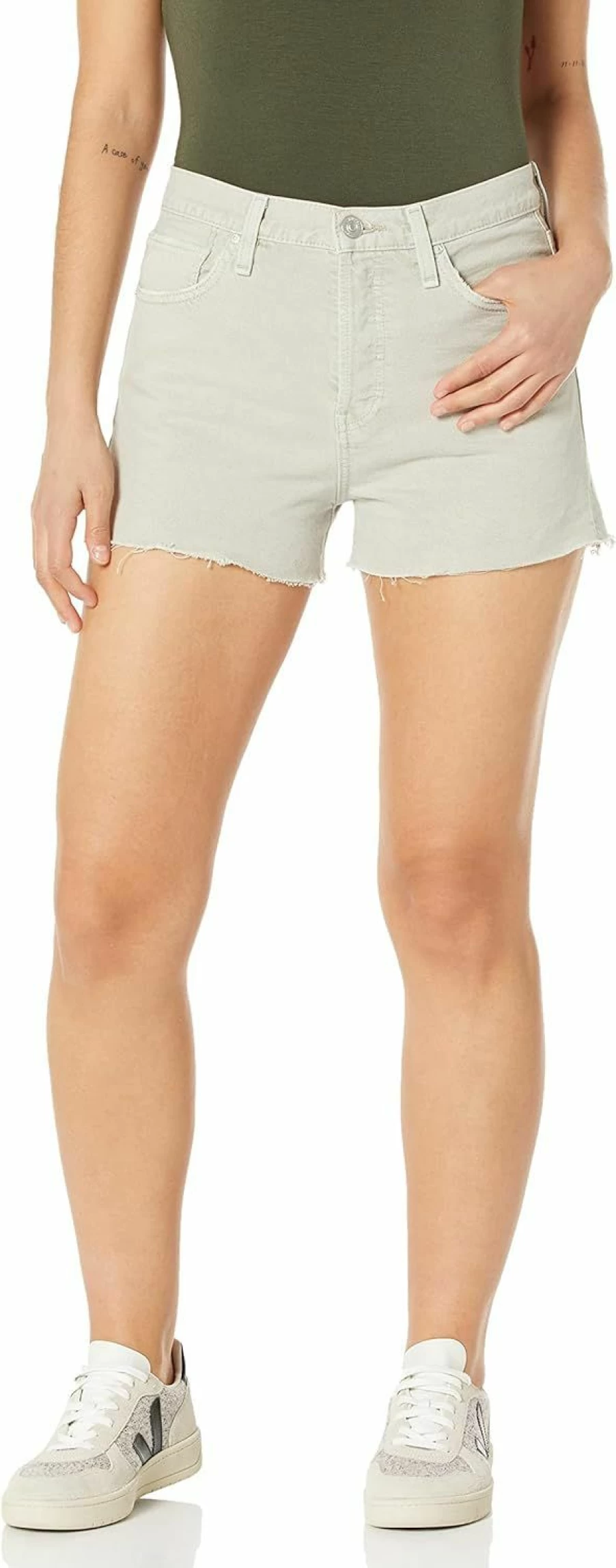 HUDSON Women's Lori High Rise Distressed Denim Shorts - Classic Cut Off Jean Shorts for Women