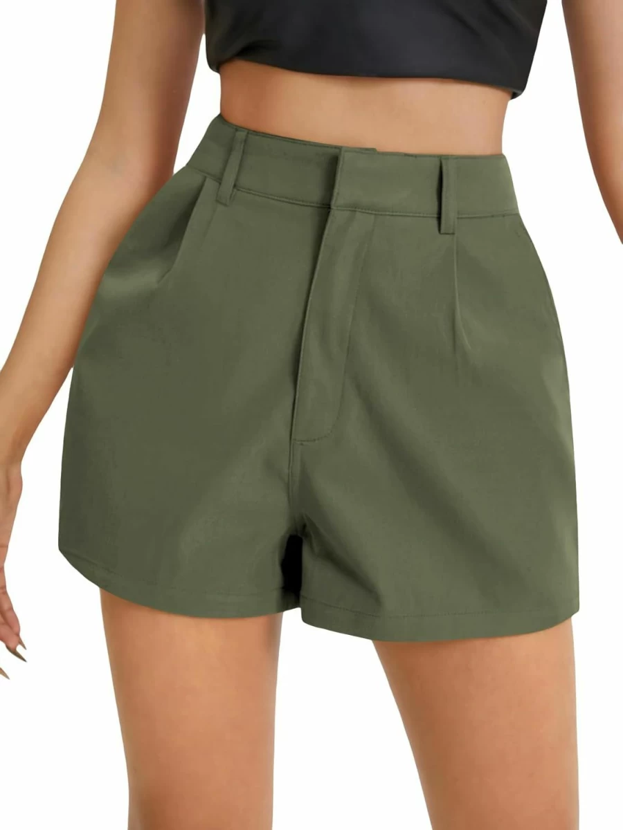 Floerns Women's High Waist Casual Wide Leg Shorts with Pockets - Comfortable Solid Color Summer Shorts